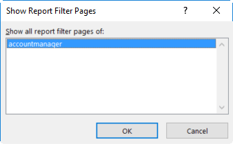 Show Report Filter Pages example
