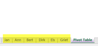Show Report Filter Pages tabs